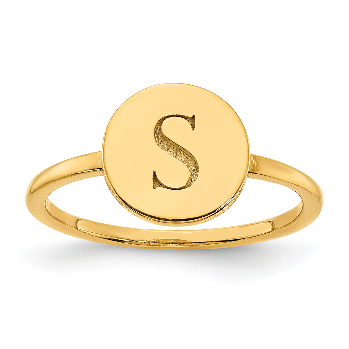 Men's Initial Ring in 18-karats Gold