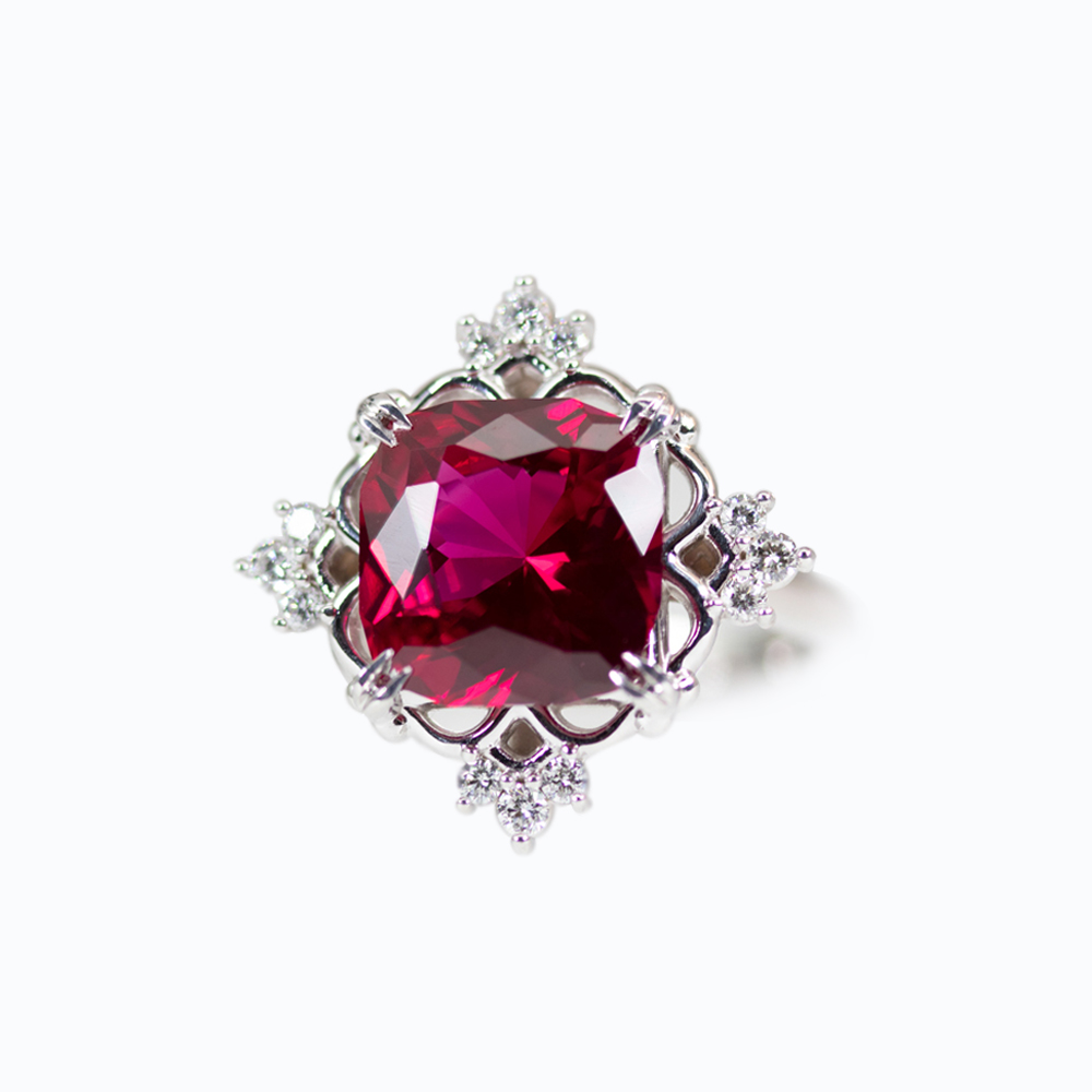 Kay Outlet Lab-Created Ruby Ring Lab-Created Sapphires Sterling Silver |  Hamilton Place