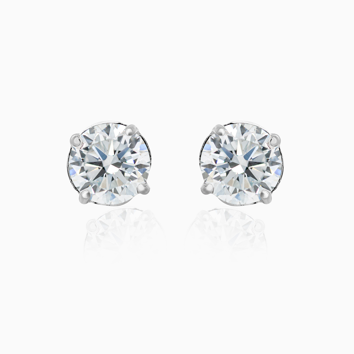 5mm Lab-Grown Diamond Stud Earrings, 14k White Gold