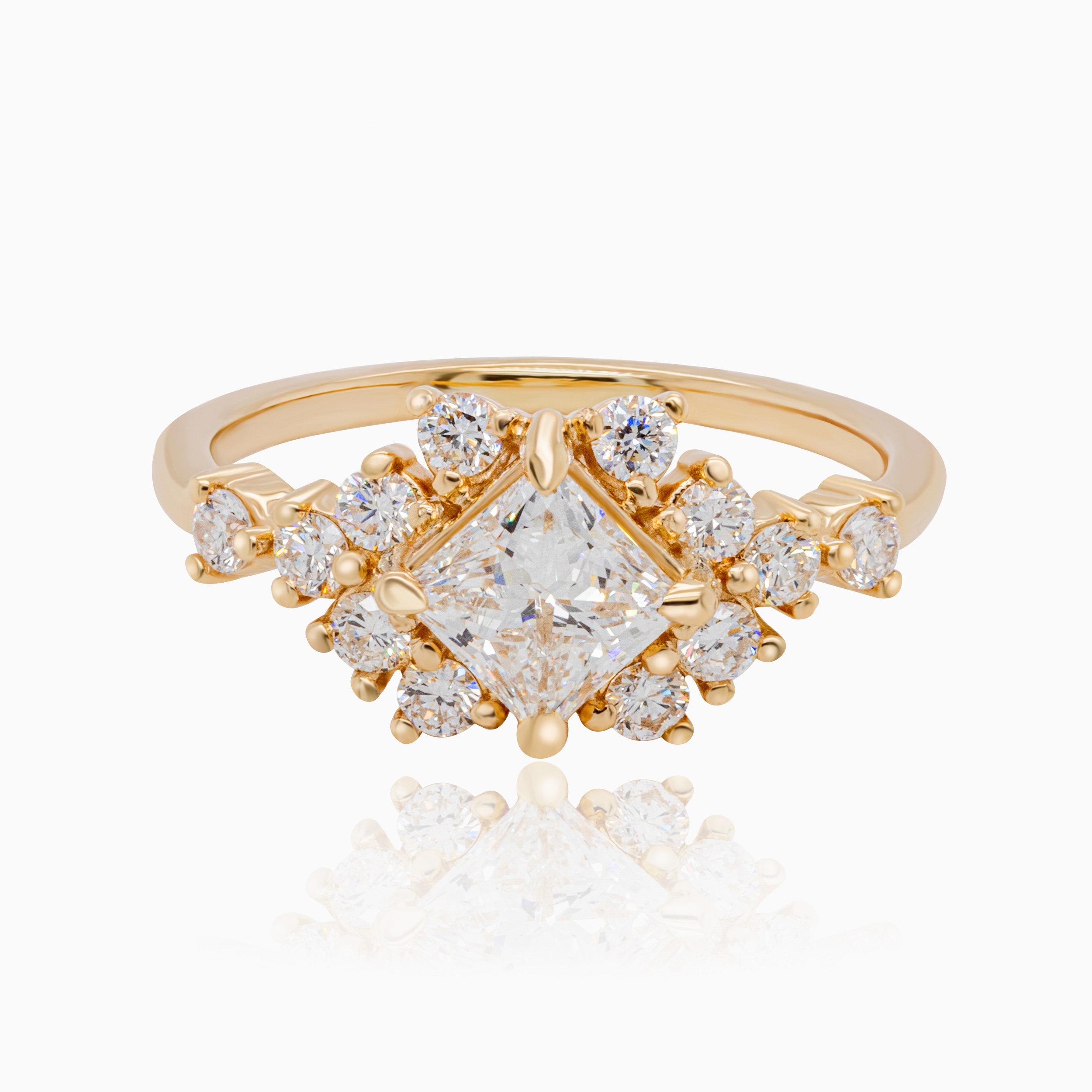 The Crystalline Ring, 14k Yellow Gold